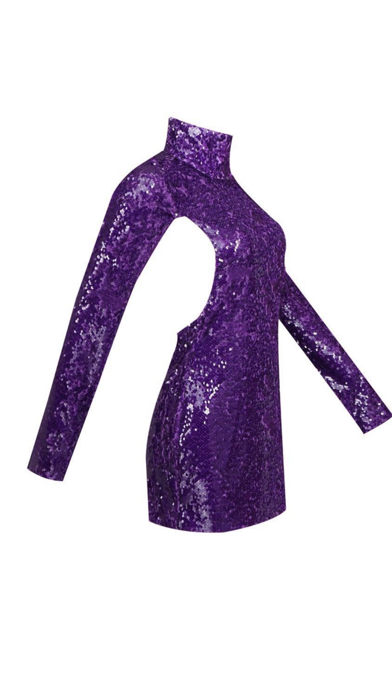 bershka purple sequin dress Halter sequin mini dress - Women