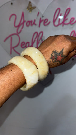 Cream Acrylic Bracelet