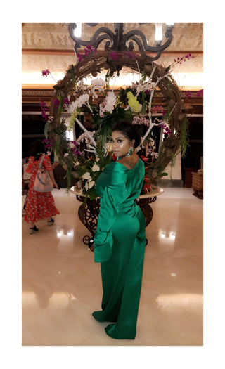 Emerald Green Satin Jumpsuit