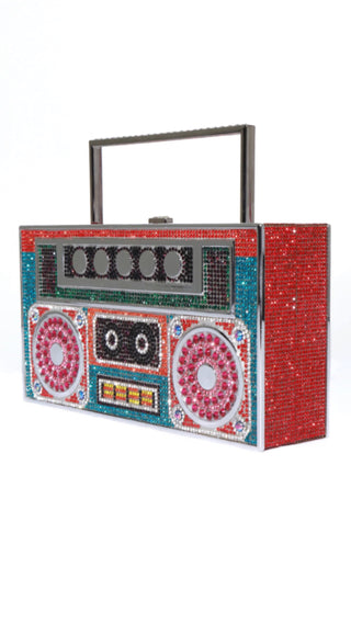 Mixtape Rhinestone Clutch